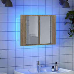 Walplus Led Bathroom Mirror Cabinet Sonoma Oak 60X12X45 Cm Acrylic - thumbnail 3