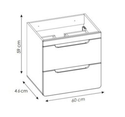 Impact Furniture Bathroom Sink Unit With Drawers 600mm Mirror Cabinet Wall Storage White Gloss Oak Aruba - thumbnail 6