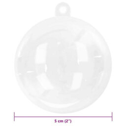 Vidaxl Christmas Bauble Set 50 Pcs Transparent  5 Cm Plastic - thumbnail 3
