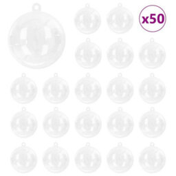 Vidaxl Christmas Bauble Set 50 Pcs Transparent  5 Cm Plastic - thumbnail 2