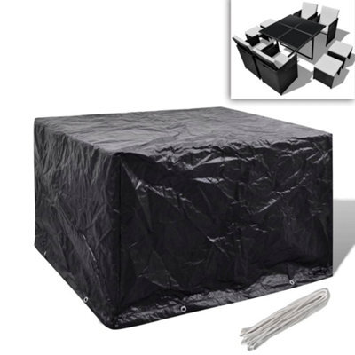 Vidaxl Garden Furniture Cover 4 Person Poly Rattan Set 8 Eyelets 113 X 113Cm - image 1