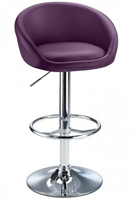 Lombardy Adjustable Breakfast Bar Stool Chrome & Purple