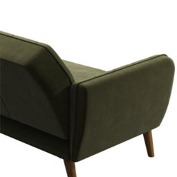 Novogratz Tallulah Sofa Bed With Memory Foam In Velvet Green - thumbnail 4