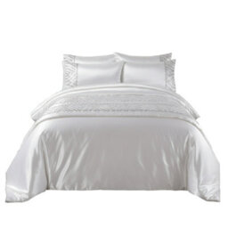 Shimmer Duvet Cover Set Luxury Bedding With Elegant Metallic Finish White - thumbnail 2