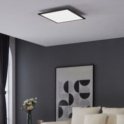 Eglo Salobrena 1 Ultra-Slim Modern Black Square Led Ceiling Light Wbs - thumbnail 1