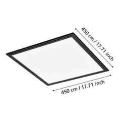 Eglo Salobrena 1 Ultra-Slim Modern Black Square Led Ceiling Light Wbs - thumbnail 5