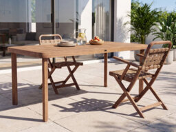 Beliani Garden Dining Table Roncello 180 Cm 90 Cm Acacia Wood Brown - thumbnail 2