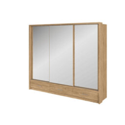 Arte Lux Xxiii -Elegant Oak Shetland Mirrored Sliding Door Wardrobe (H2150mm W2500mm D630mm) With Drawers And Led Lighting - thumbnail 3