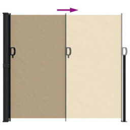 Walplus Retractable Side Awning Garden Sun Shade Canopy Gazebo For Back Door, Porch, Patio Beige 180X600 Cm - thumbnail 5