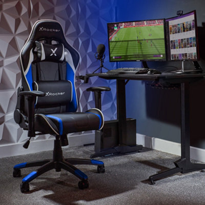 X Rocker Agility Compact Ergonomic Esports Gaming Chair For Juniors - Black / Blue - image 1