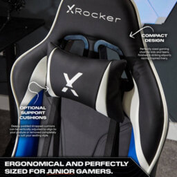 X Rocker Agility Compact Ergonomic Esports Gaming Chair For Juniors - Black / Blue - thumbnail 3