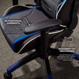 X Rocker Agility Compact Ergonomic Esports Gaming Chair For Juniors - Black / Blue - thumbnail 6