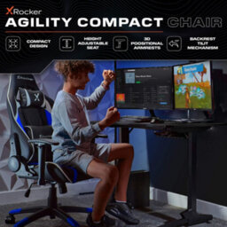 X Rocker Agility Compact Ergonomic Esports Gaming Chair For Juniors - Black / Blue - thumbnail 2