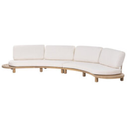 Beliani Garden Sofa With Table 4 Seater Numana Acacia Wood Off-White - thumbnail 5
