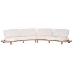 Beliani Garden Sofa With Table 4 Seater Numana Acacia Wood Off-White - thumbnail 6