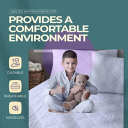 Nod Off Quilted Mattress Protector Deep Fitted Elastic Straps Super Soft Mattress Cover Hypoallergenic Mattress Toppers - Double - thumbnail 7