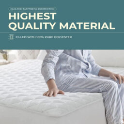 Nod Off Quilted Mattress Protector Deep Fitted Elastic Straps Super Soft Mattress Cover Hypoallergenic Mattress Toppers - Double - thumbnail 2