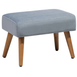 Beliani Traditional Velvet Footstool Grey Takoma - thumbnail 1