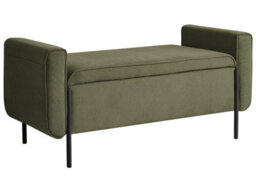 Wyld And Coco Green Fabric Lift-Top Storage Bench With Iron Legs, Water-Repellent Finish, Rectangular 114 X 50 X 55 Cm - thumbnail 3