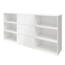 GoodHome Atomia 6 Door Matt White Bookcase (H)112.5Cm X (W)225Cm X (D)35Cm - thumbnail 2
