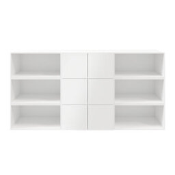 GoodHome Atomia 6 Door Matt White Bookcase (H)112.5Cm X (W)225Cm X (D)35Cm - thumbnail 1