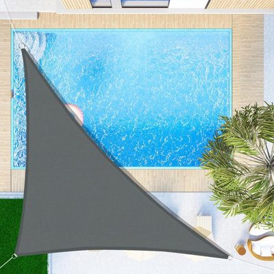 Grey 3X3X4.3M Triangular Shade Sail Waterproof Uv Resistant - image 1