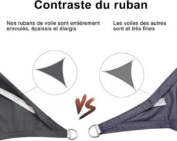 Grey 3X3X4.3M Triangular Shade Sail Waterproof Uv Resistant - thumbnail 3