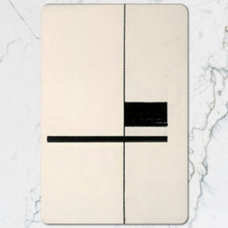 Benjamin Tate Design Designer Artwork Placemat And Coaster Set With Wood Base In Abstract Black Lines And Limited Edition - thumbnail 2