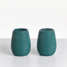 Beliani 5-Piece Bathroom Accessories Set Quilca Teal - thumbnail 5