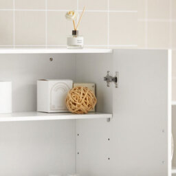 Sobuy Frg231-W,wall Cabinet Mounted Storage Unit With Adjustable Shelf And 2 Doors - thumbnail 7