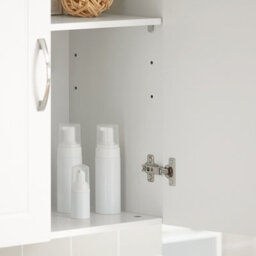 Sobuy Frg231-W,wall Cabinet Mounted Storage Unit With Adjustable Shelf And 2 Doors - thumbnail 6