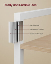 LEDREM 6-Tier Tall Bookshelf, Narrow Bookcase With Steel Frame, Skinny Book Shelf For Living Room, Study, Natural - thumbnail 5