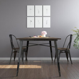 Dorel Home Blk Fusion Rectangular Dining Table + 4 Chairs Set - thumbnail 2