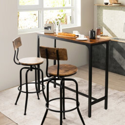 Costway Industrial Bar Table Counter Pub Table Kitchen Dining Sofa Console Table 120Cm - thumbnail 5