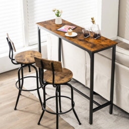 Costway Industrial Bar Table Counter Pub Table Kitchen Dining Sofa Console Table 120Cm - thumbnail 4