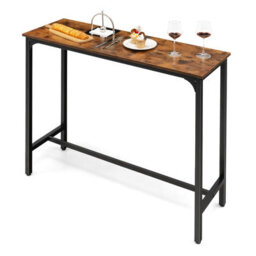 Costway Industrial Bar Table Counter Pub Table Kitchen Dining Sofa Console Table 120Cm - thumbnail 1