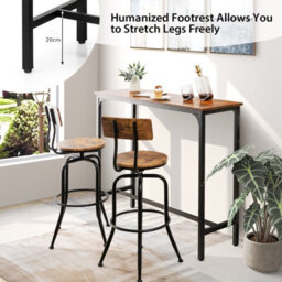 Costway Industrial Bar Table Counter Pub Table Kitchen Dining Sofa Console Table 120Cm - thumbnail 8