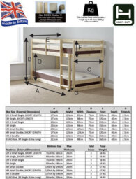 Strictly Beds And Bunks Stockton Heavy Duty Low Solid Pine Bunk Bed, 3Ft Single - thumbnail 9