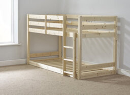 Strictly Beds And Bunks Stockton Heavy Duty Low Solid Pine Bunk Bed, 3Ft Single - thumbnail 2