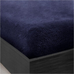 Gc Gaveno Cavailia Teddy Bear Plain Fitted Sheet King Navy Fleece Thermal Warm Super Soft & Warm Fluffy Fitted Bed Sheet