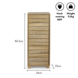 Bathroom Storage Cabinet, Oak Wood Effect Bathroom Floor Cabinet - thumbnail 2