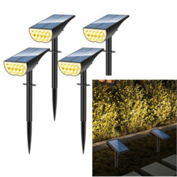 Amorly 4 Pack Solar Lights Outdoor Waterproof Ip65,landscape Lighting For Garden Yard Pathway Decor, Outdoor Decor, Warm White - thumbnail 1