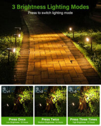 Amorly 4 Pack Solar Lights Outdoor Waterproof Ip65,landscape Lighting For Garden Yard Pathway Decor, Outdoor Decor, Warm White - thumbnail 2