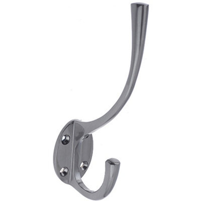 Loops Elegant Solid Brass Hat And Coat Hook In Dark Bronze Finish - 142mm - Wall Mounted Clothing Hook - image 1