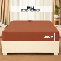 Aspire Homeware Rust Fitted Sheet-(30Cm) Deep Hotel Quality -Breathable Easy Care Fitted Bed Sheets Single (L)190Cm X (W)91Cm - thumbnail 7
