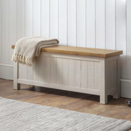 Oakham Premium Everwood Storage Bench In Grey Wash Finish - thumbnail 6