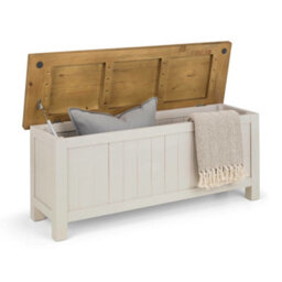 Oakham Premium Everwood Storage Bench In Grey Wash Finish - thumbnail 4