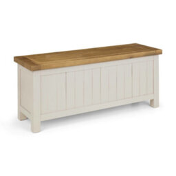 Oakham Premium Everwood Storage Bench In Grey Wash Finish - thumbnail 1