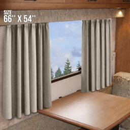 Oxford Homeware Eyelet Linen Effect Curtains Mink Fully Lined 100% Blackout Thermal Insulated Curtains Pair (W)168Cmx(L)137Cm - thumbnail 3