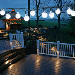 Iihome 60 Led Solar Garden Lights 36 Feet Outdoor Waterproof Powered Crystal Ball String For Patio,chrismas Tree,parties,warm - thumbnail 9